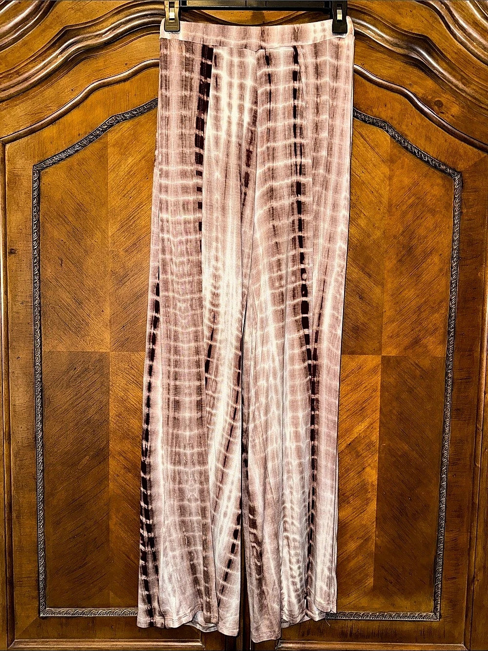SHEIN Tie-Dye Wide Leg Pants in Pink & Brown Size Small